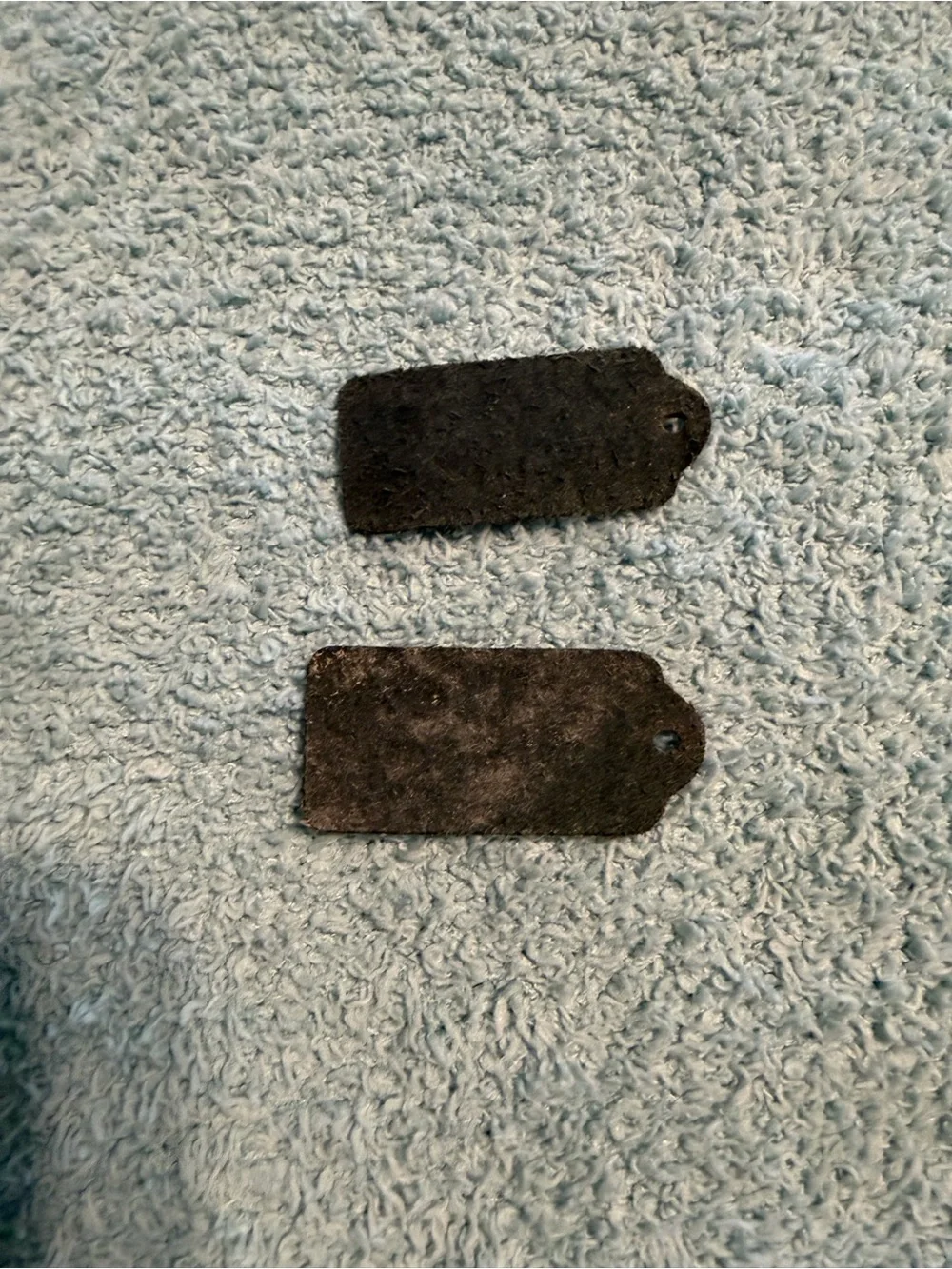 Set Of Vintage Coach Black One-Sided Hangtag Replacement Textured Leather